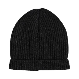 Black Cashmere Knitted Winter Beanie Hat