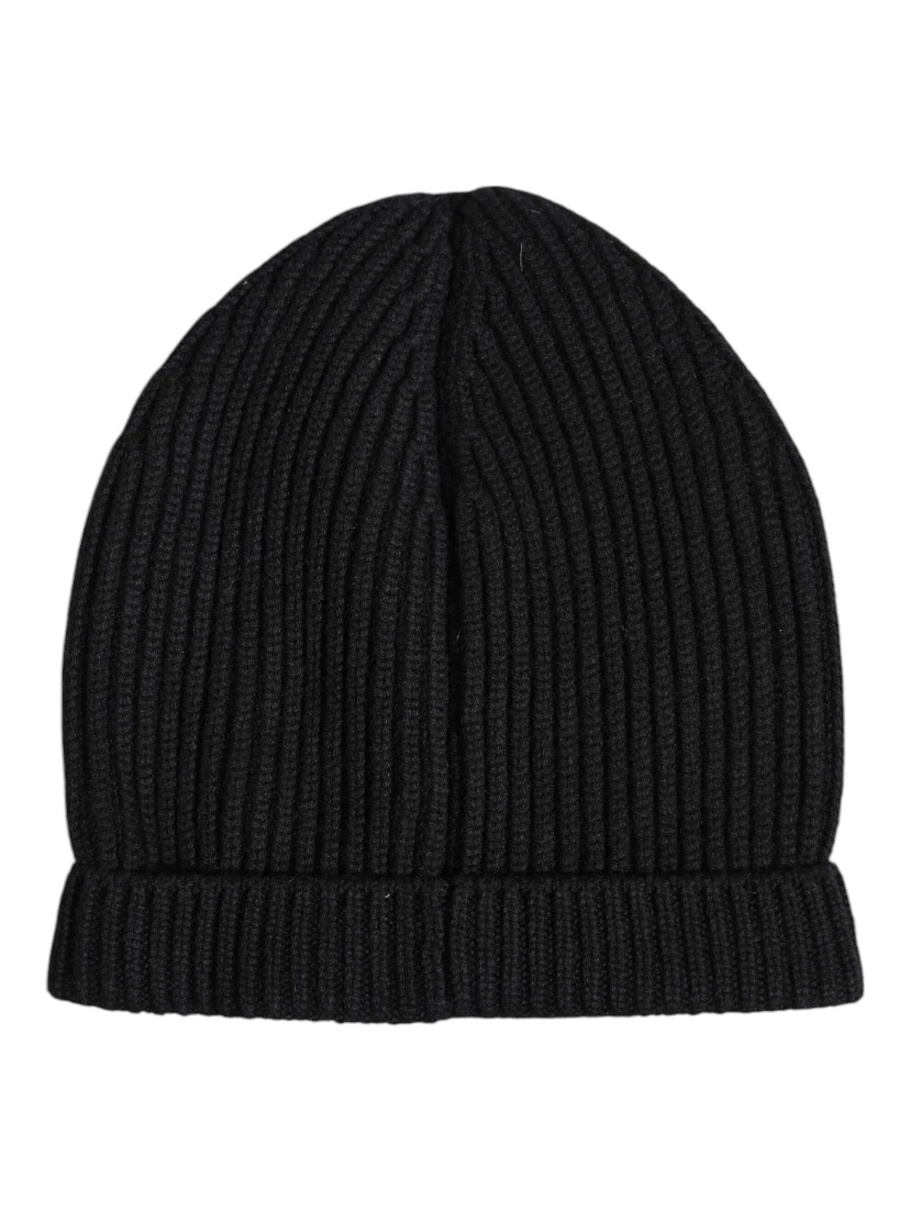 Black Cashmere Knitted Winter Beanie Hat