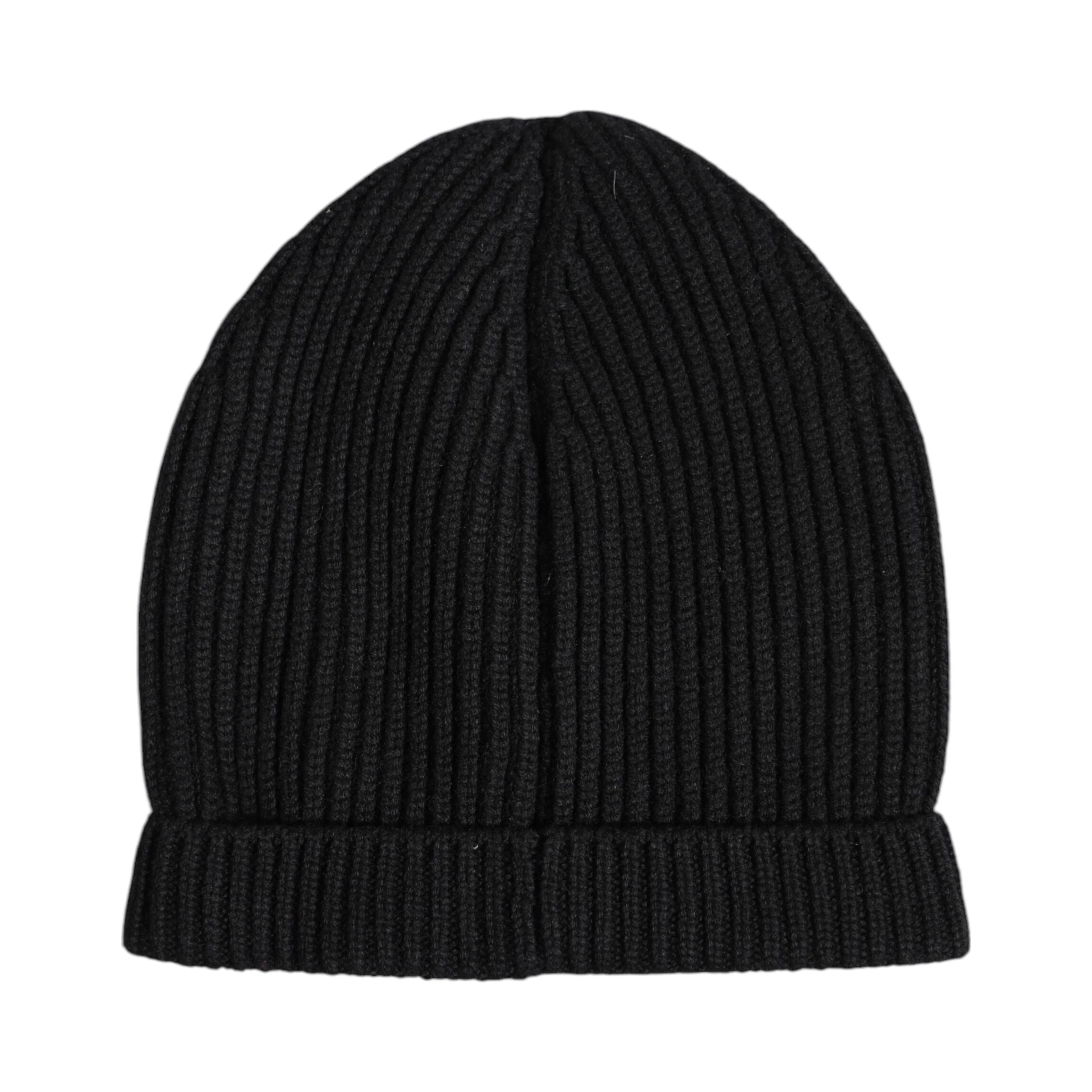 Black Cashmere Knitted Winter Beanie Hat