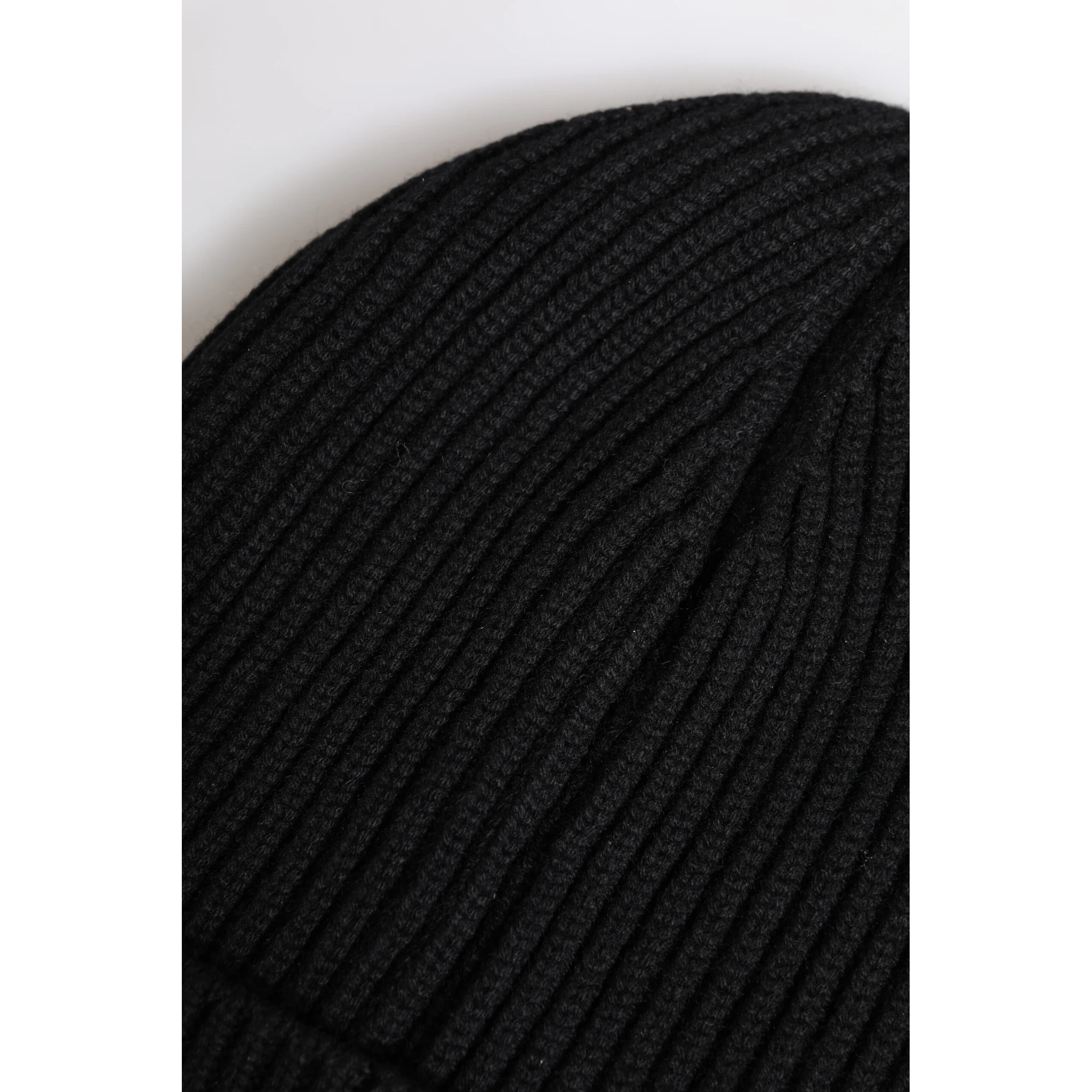 Black Cashmere Knitted Winter Beanie Hat