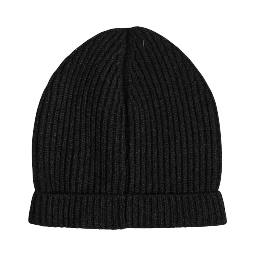 Black Cashmere Knitted Winter Beanie Hat