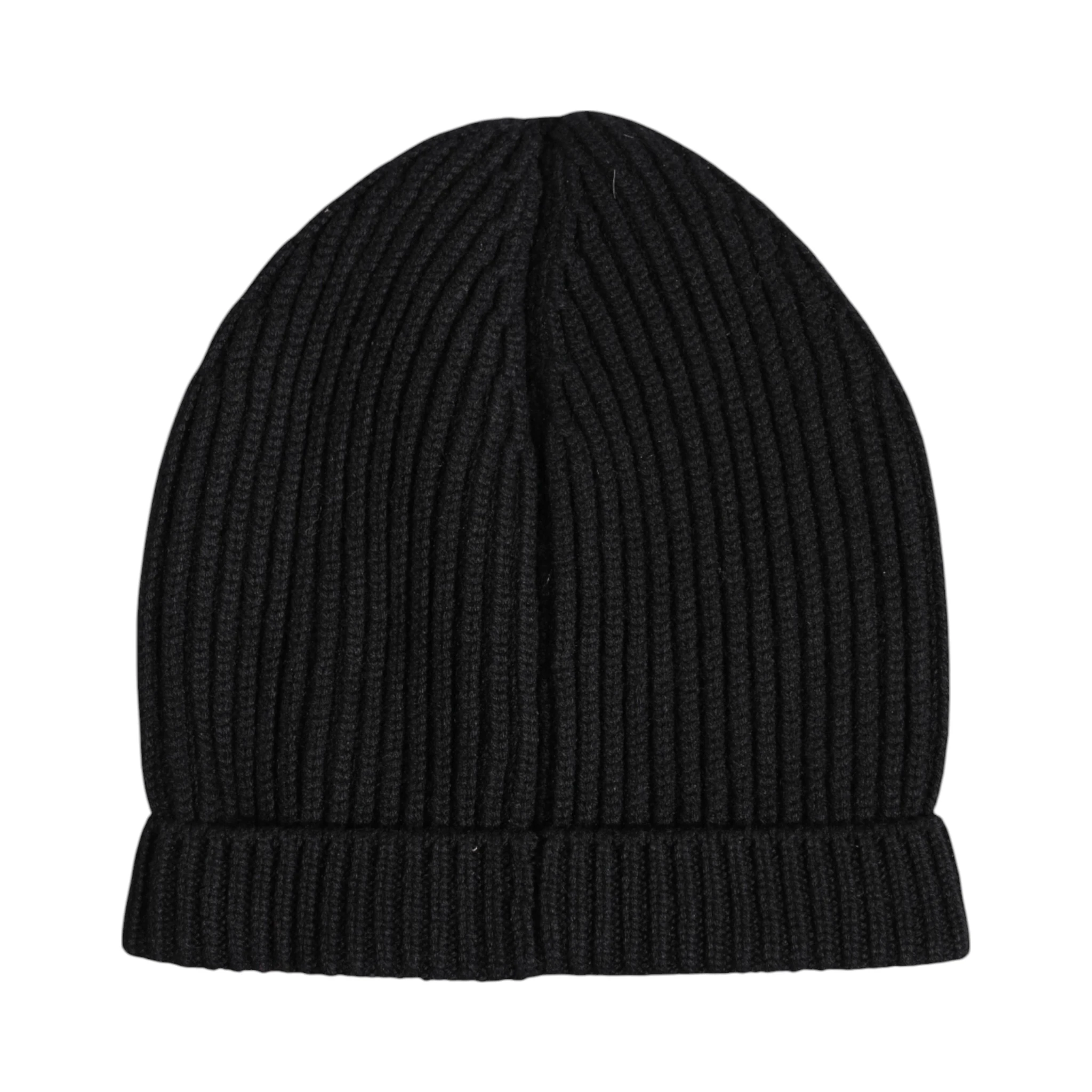 Black Cashmere Knitted Winter Beanie Hat