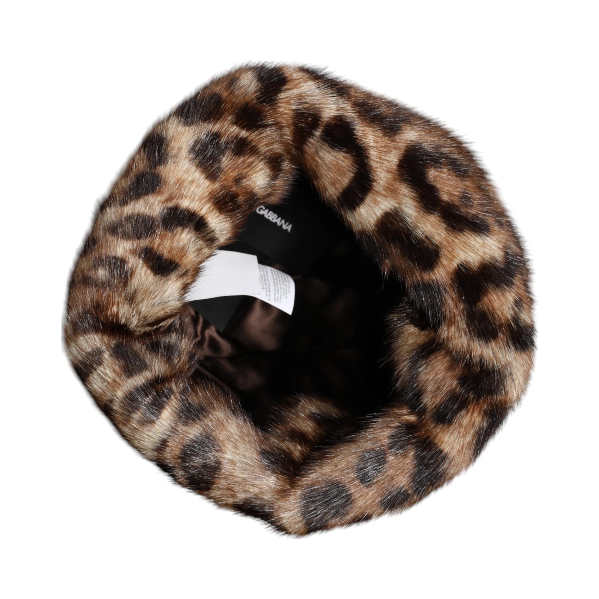 Brown Leopard Faux Fur Women Bucket Hat
