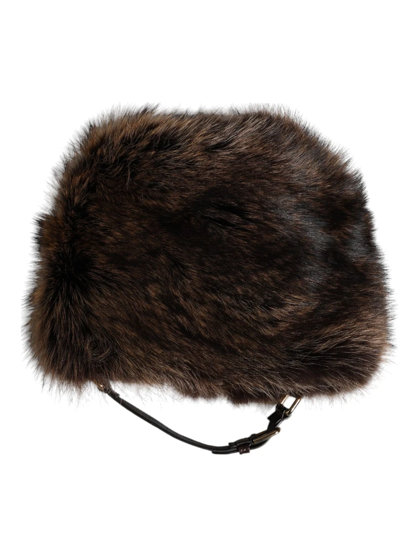 Brown Fur Women Bucket Hat