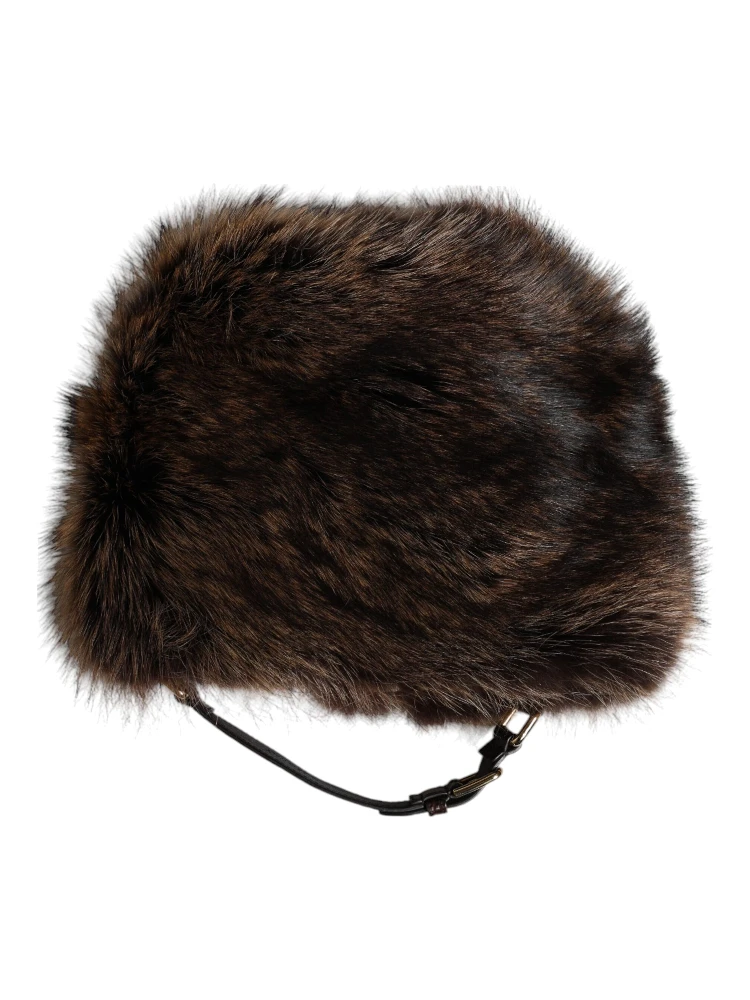 Brown Fur Women Bucket Hat alternative