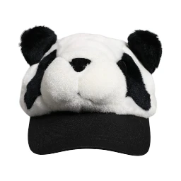 Black White Panda Fur Women Baseball Cap