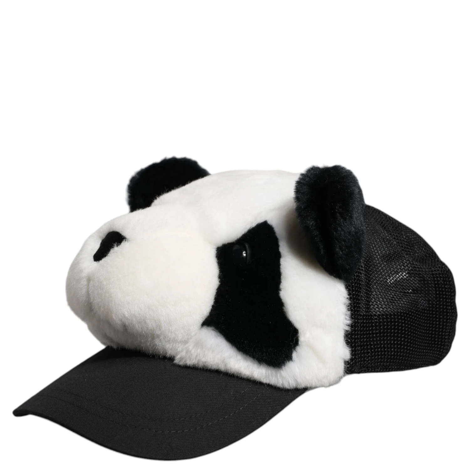Black White Panda Fur Women Baseball Cap
