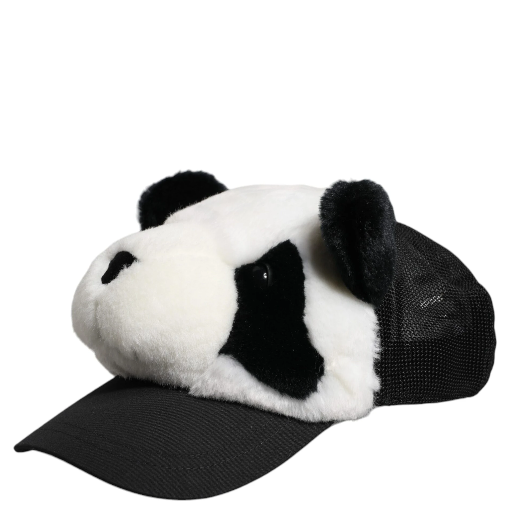 Black White Panda Fur Women Baseball Cap