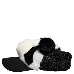 Black White Panda Fur Women Baseball Cap