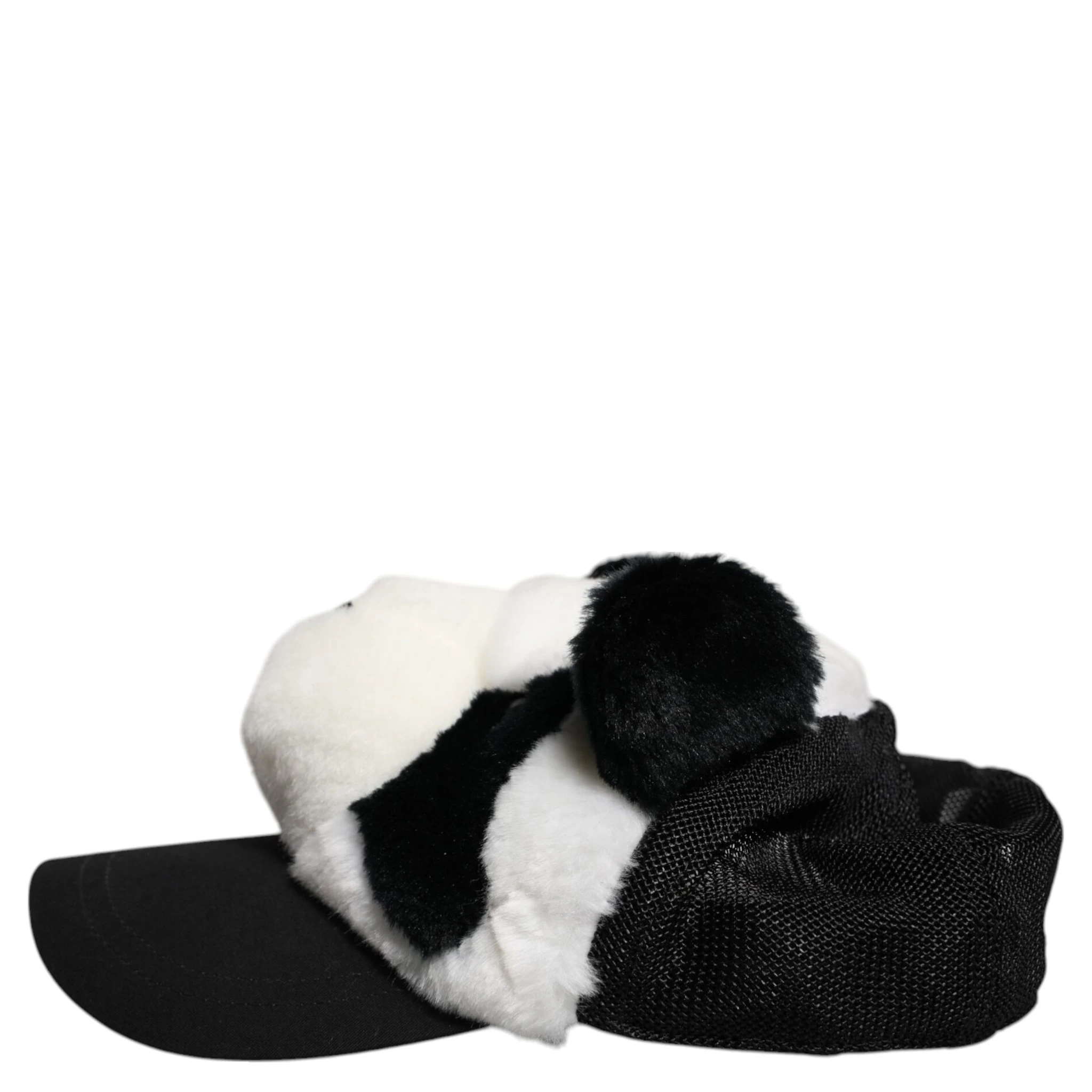 Black White Panda Fur Women Baseball Cap