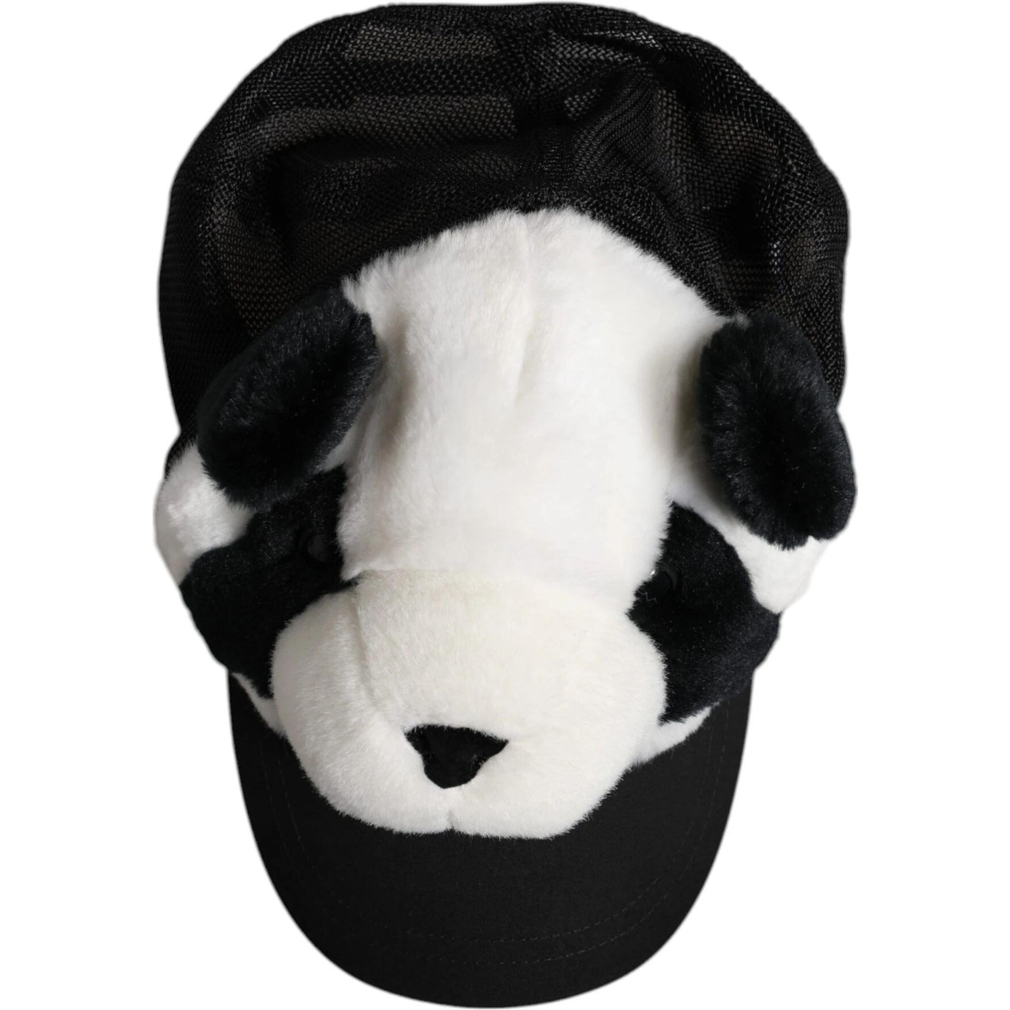 Black White Panda Fur Women Baseball Cap