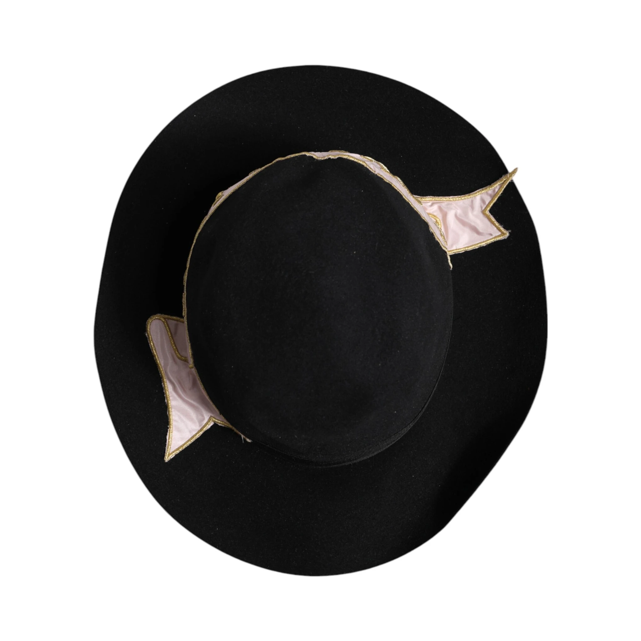 Black Logo Embroidered Women Wide Brim Hat