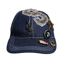 Blue Crystal Embellishment Baseball Cap