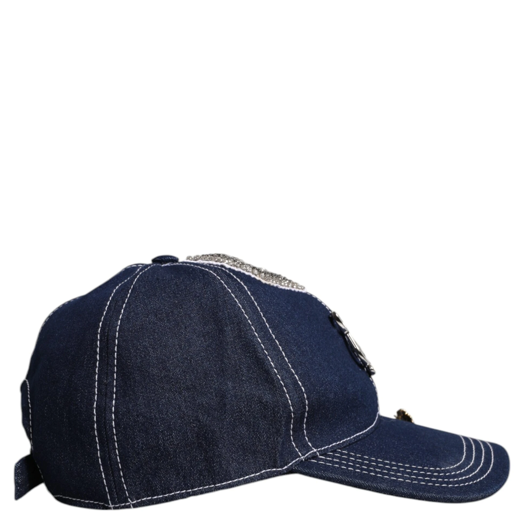 Blue Crystal Embellishment Baseball Cap