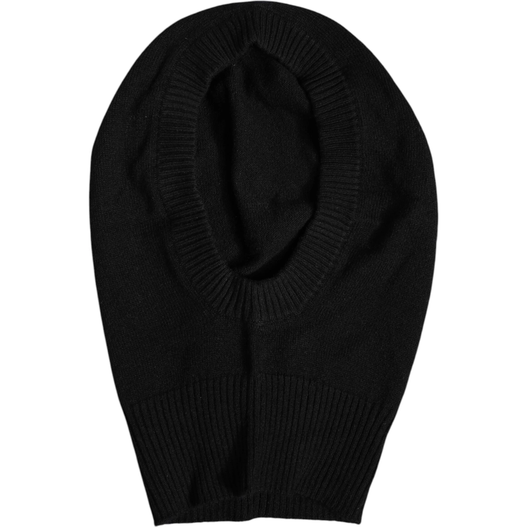 Black Cashmere Knitted Ski Mask Balaclava Hat