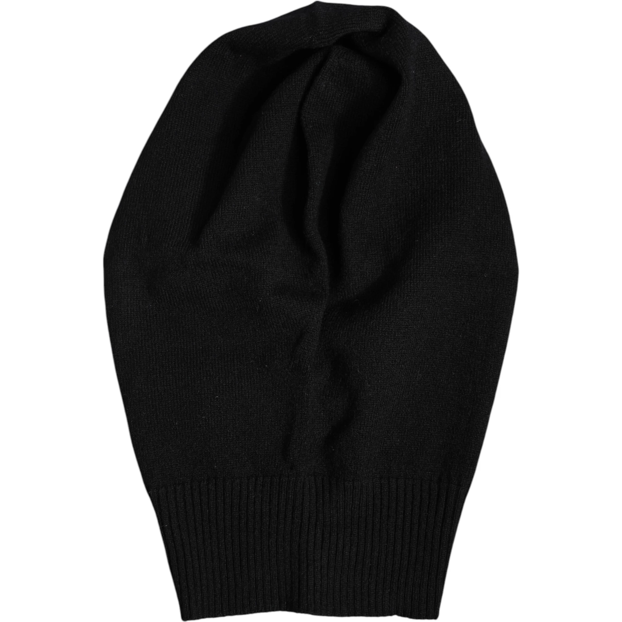 Black Cashmere Knitted Ski Mask Balaclava Hat
