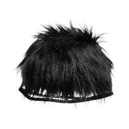 Black Faux Fur Bucket Hat