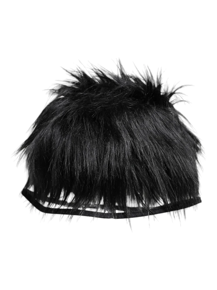 Black Faux Fur Bucket Hat alternative