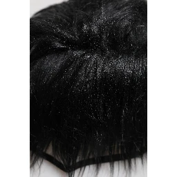 Black Faux Fur Bucket Hat