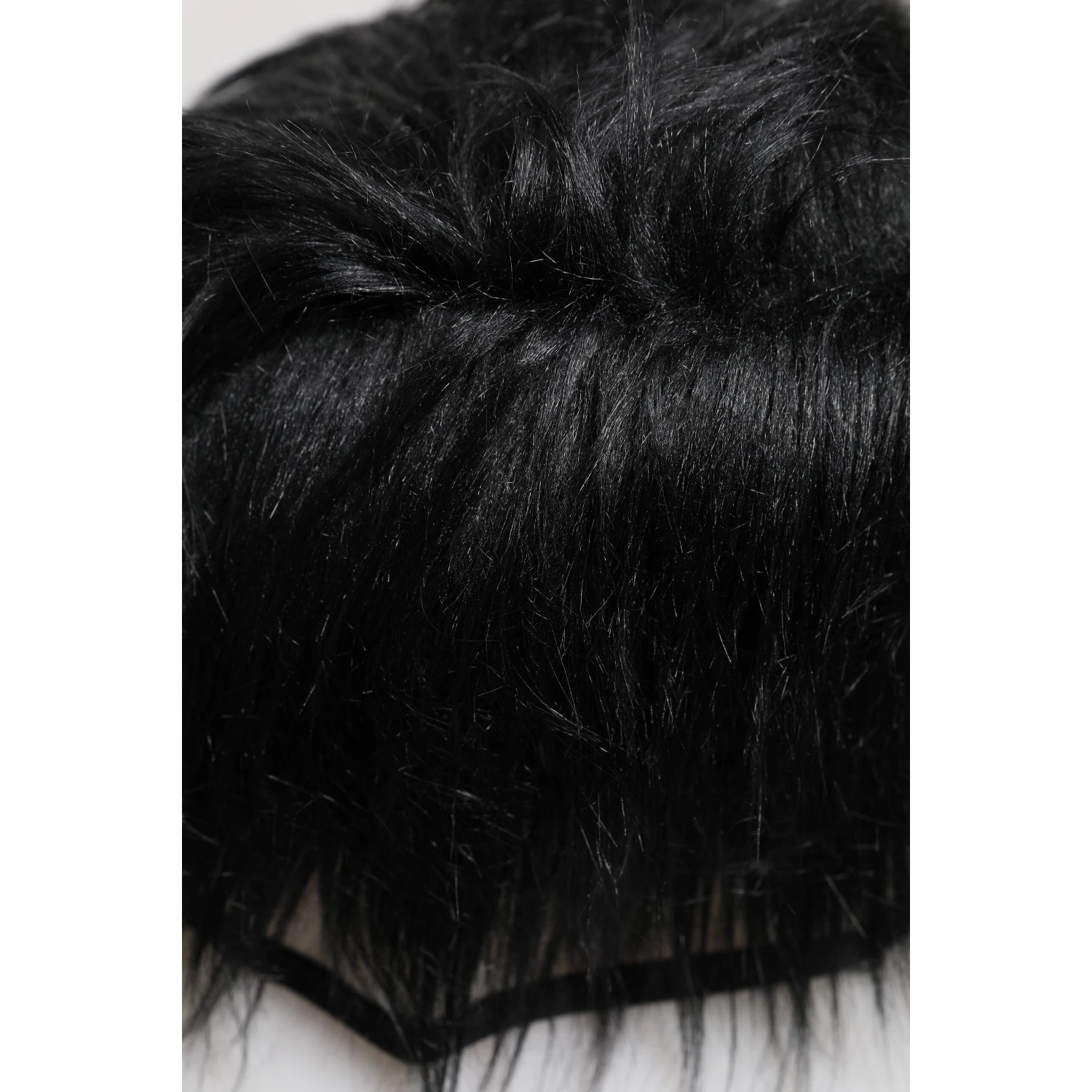Black Faux Fur Bucket Hat