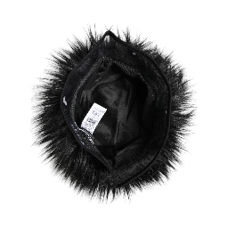 Black Faux Fur Bucket Hat