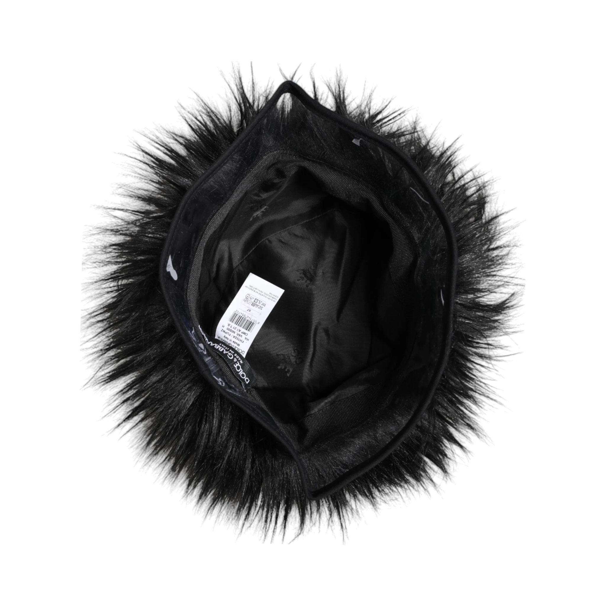 Black Faux Fur Bucket Hat