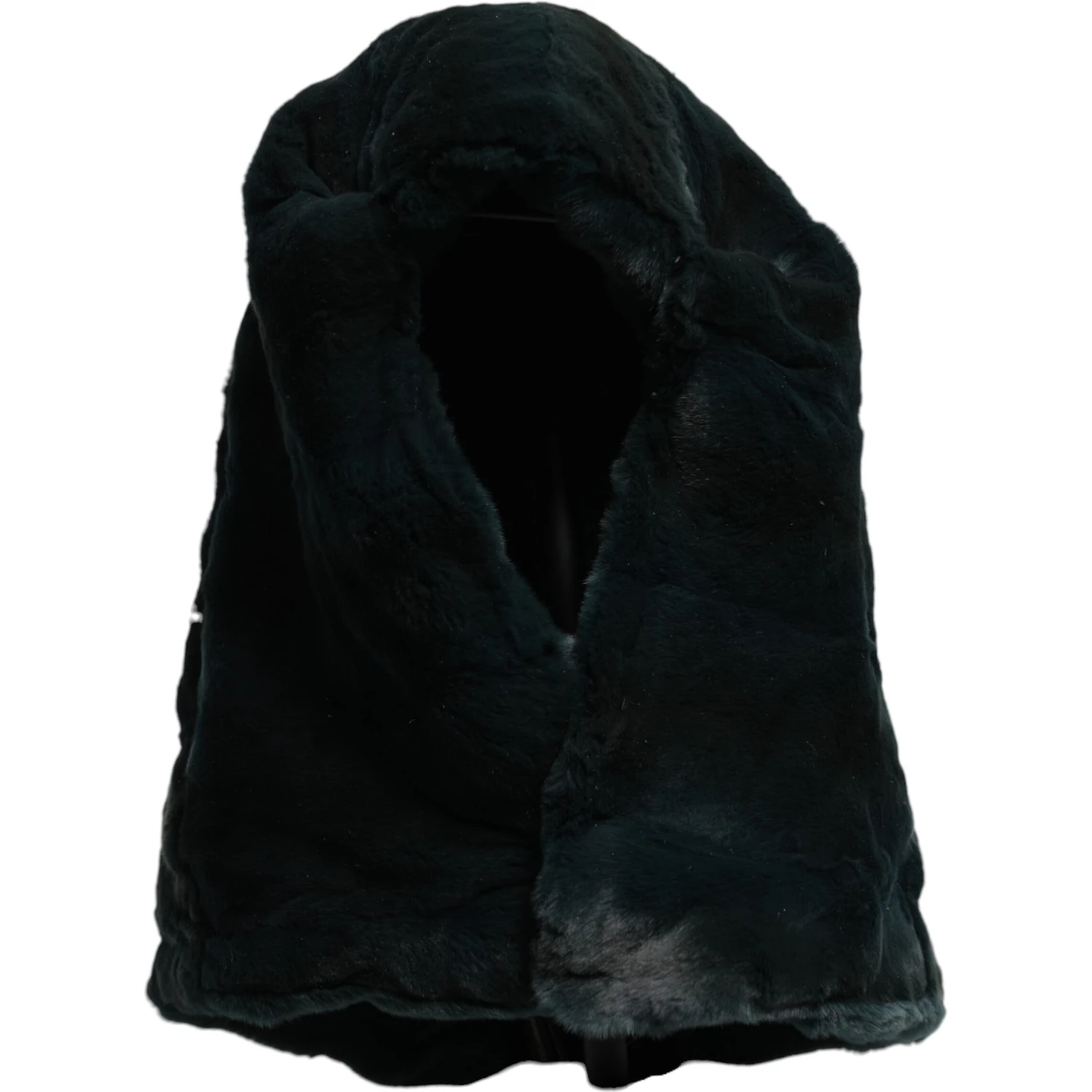 Black Weasel Fur Womens Beanie Hat