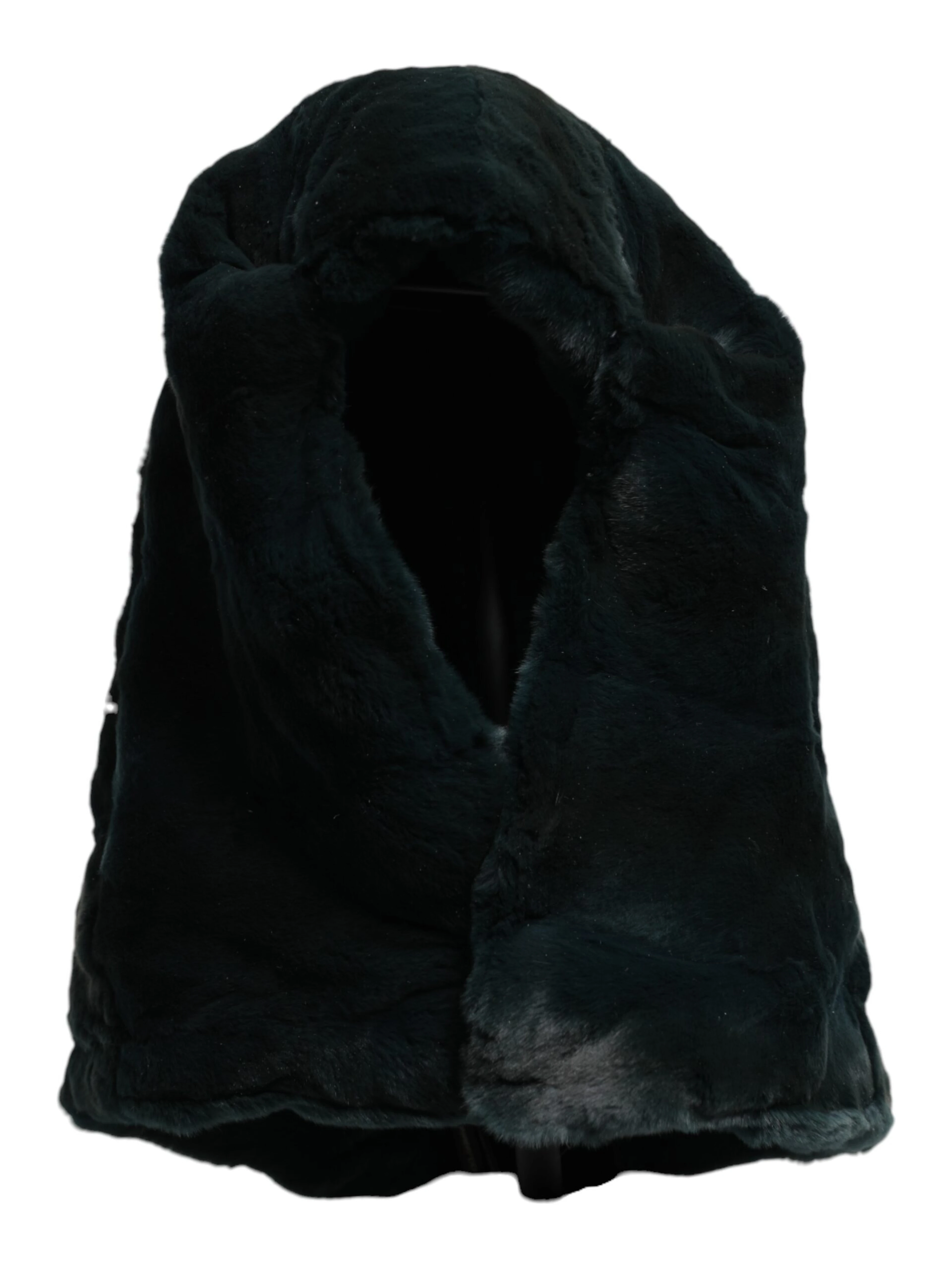 Black Weasel Fur Womens Beanie Hat