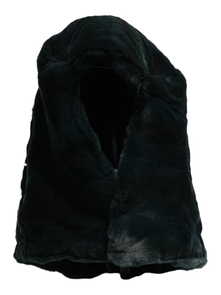 Black Weasel Fur Womens Beanie Hat alternative