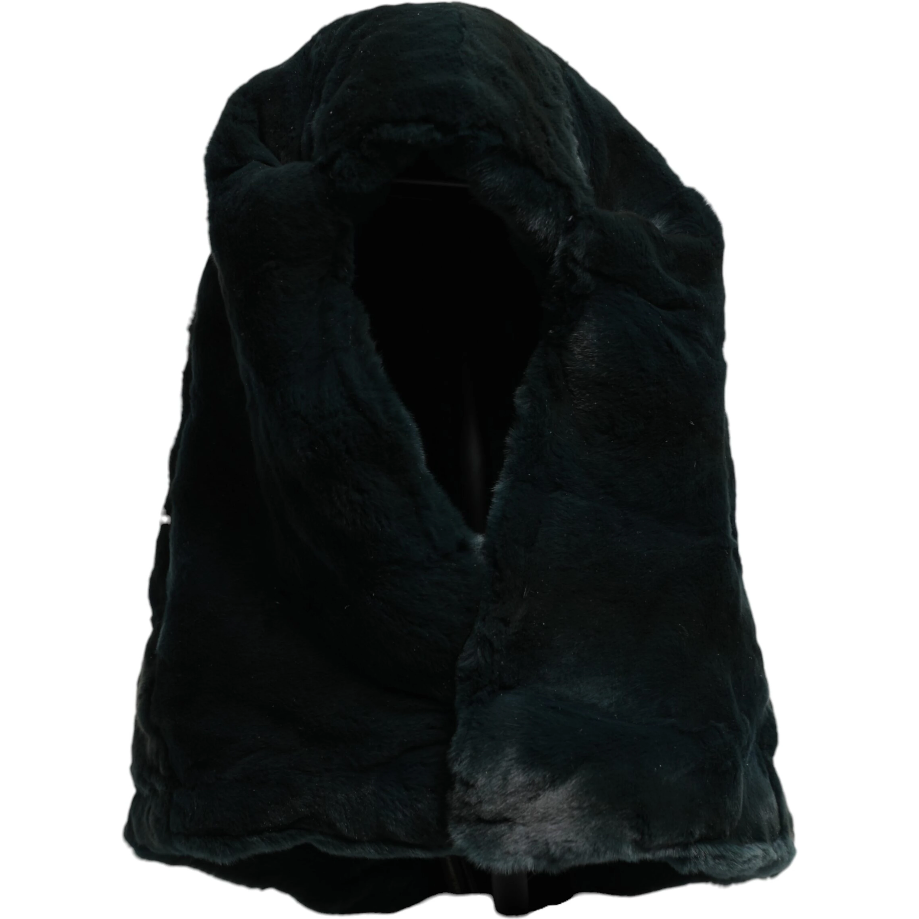 Black Weasel Fur Womens Beanie Hat