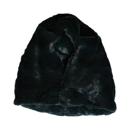 Black Weasel Fur Womens Beanie Hat
