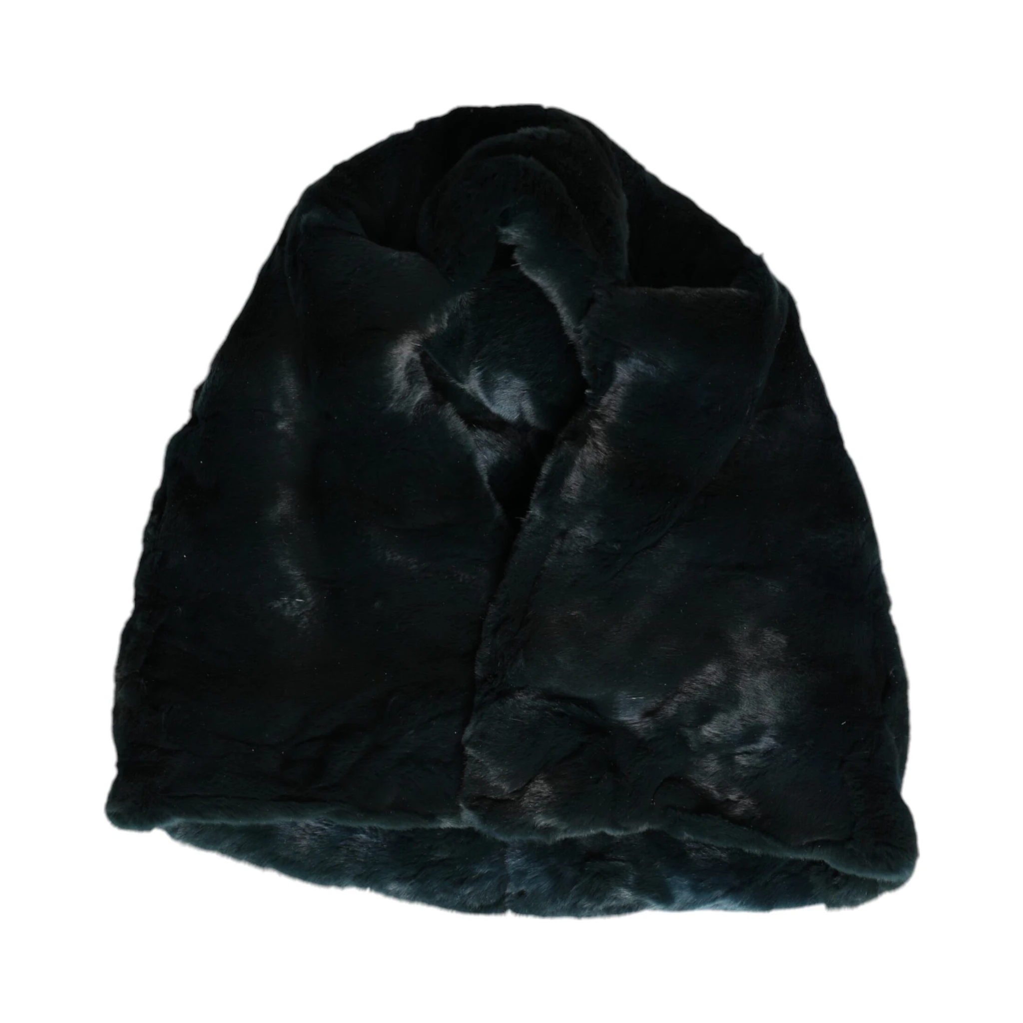 Black Weasel Fur Womens Beanie Hat