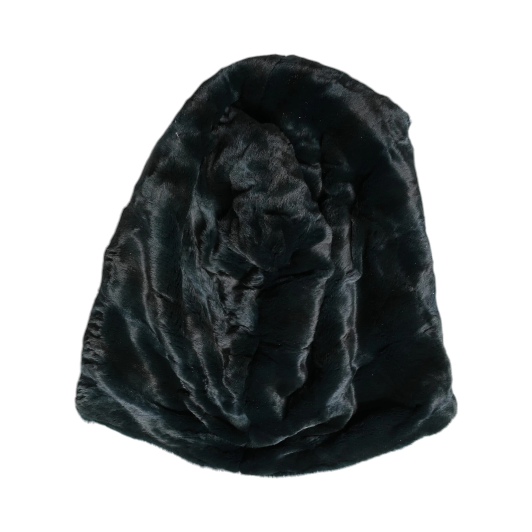 Black Weasel Fur Womens Beanie Hat