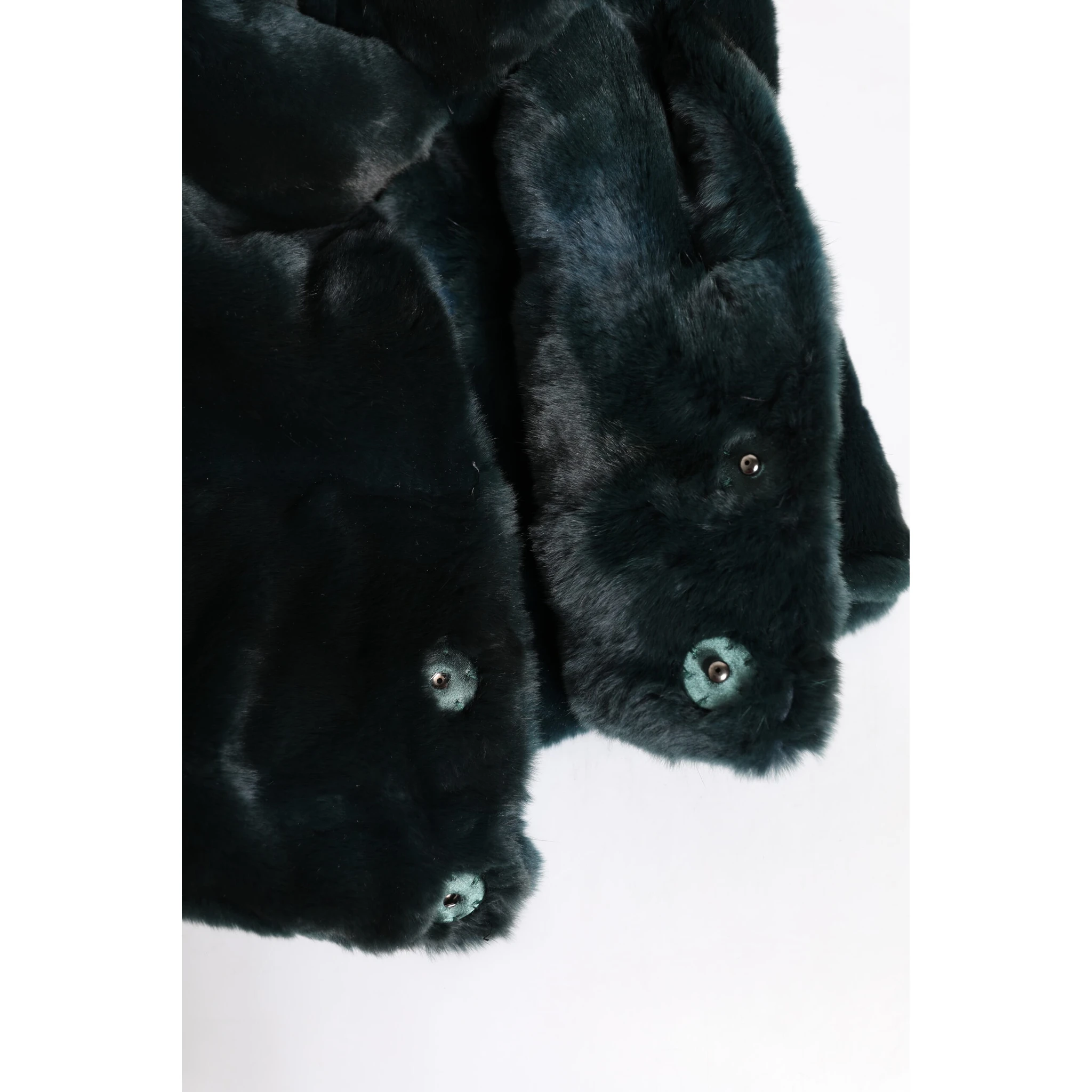 Black Weasel Fur Womens Beanie Hat