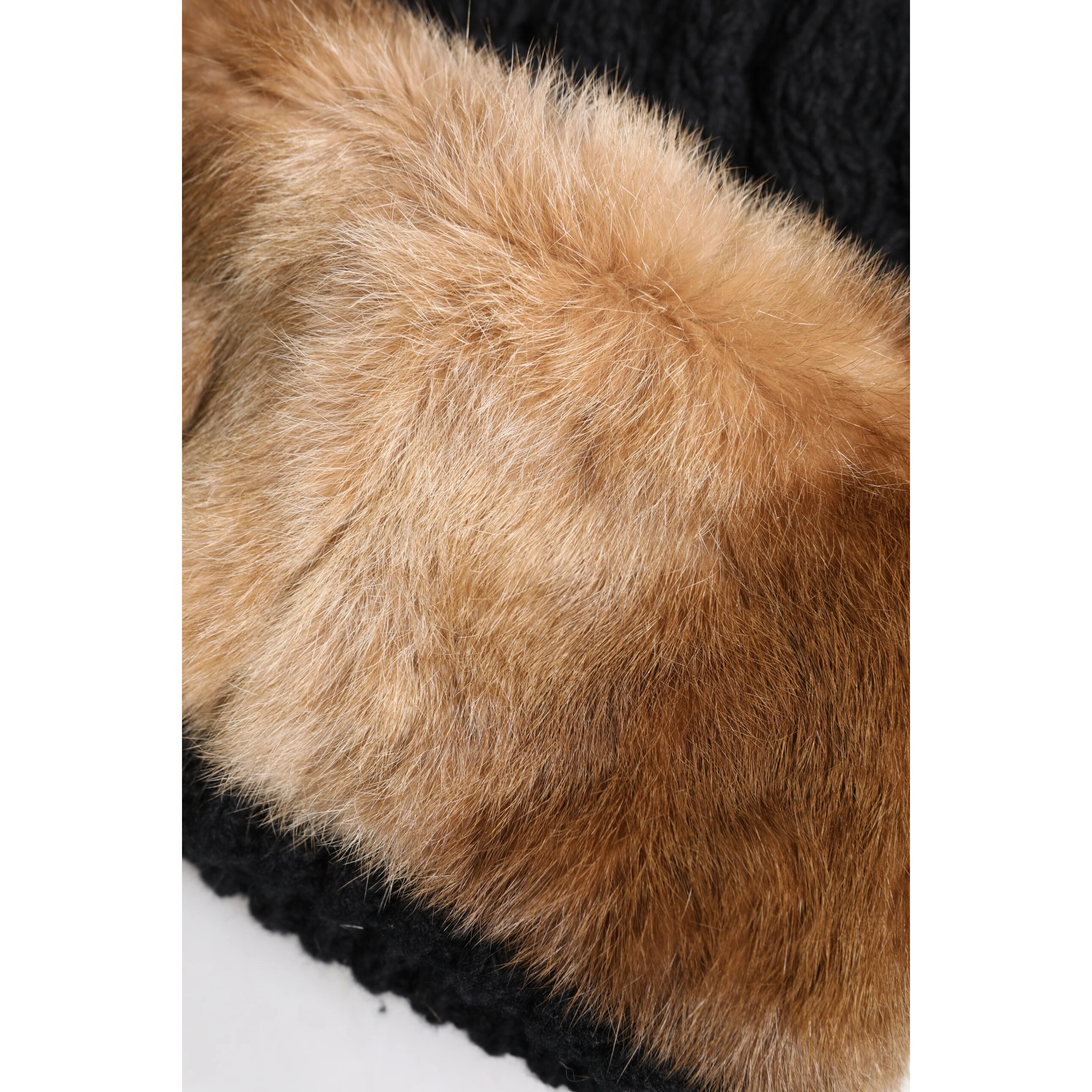 Black Brown Dyed Rabbit Real Fur Winter Beanie Hat