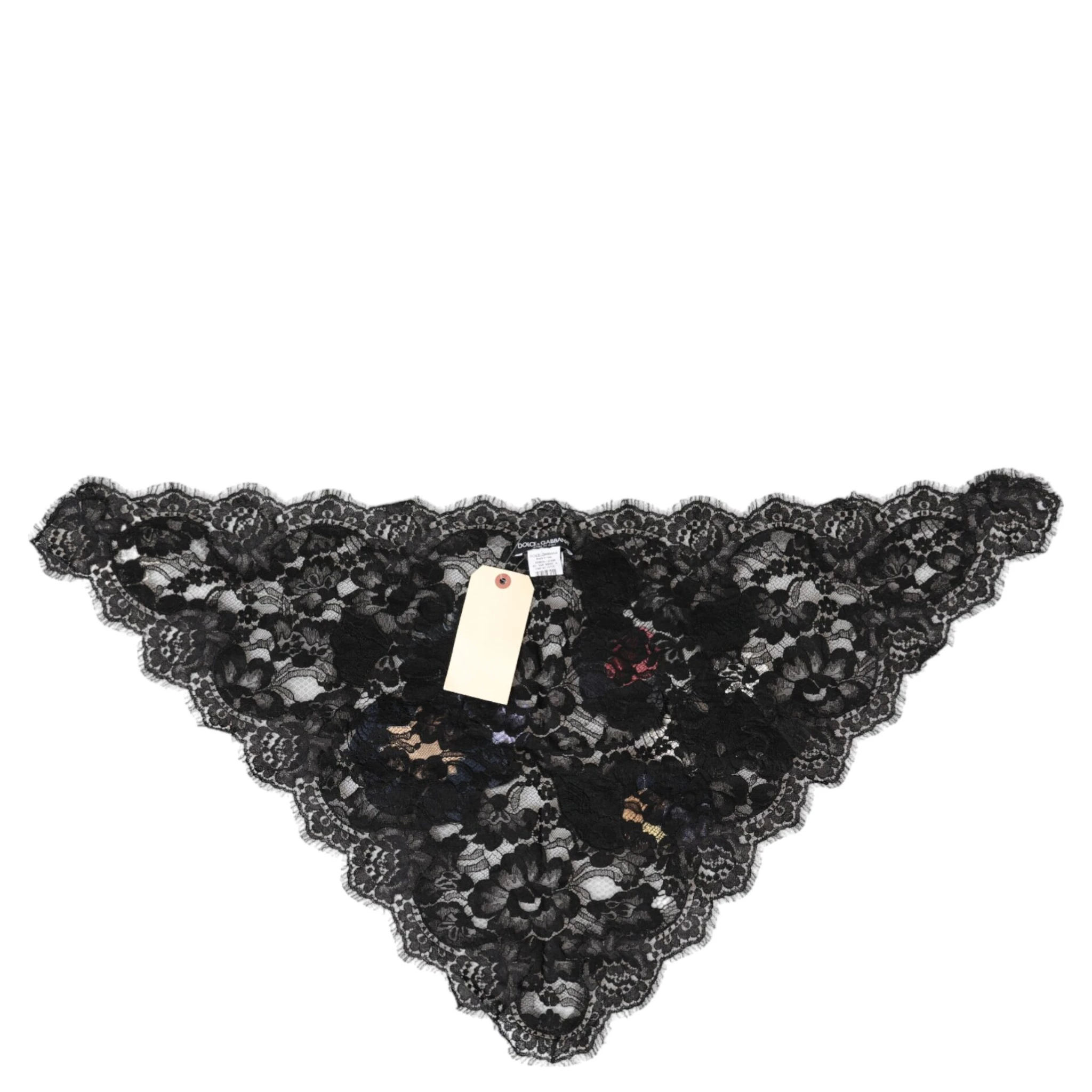 Black Lace Floral Applique Cotton Veil Hat