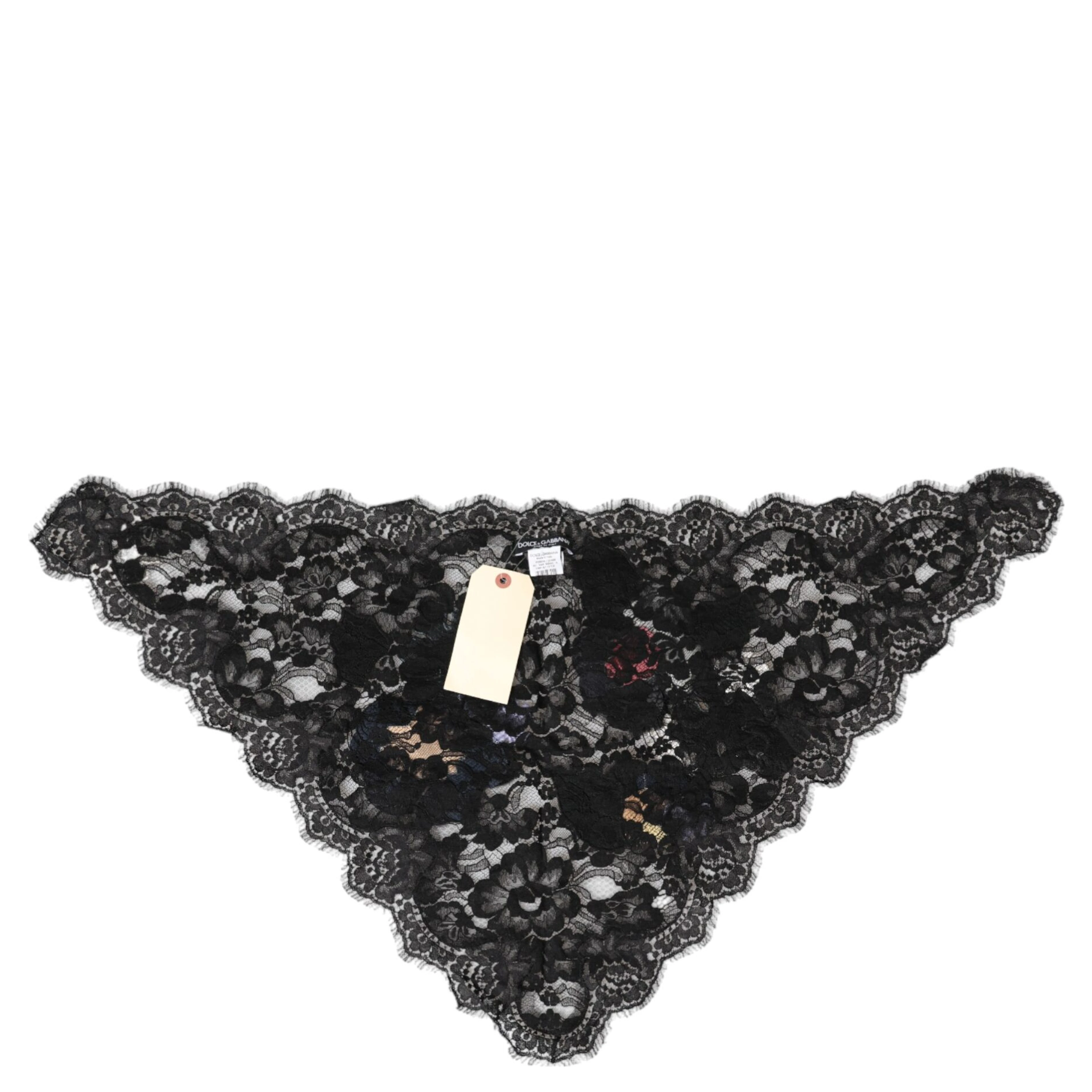 Black Lace Floral Applique Cotton Veil Hat