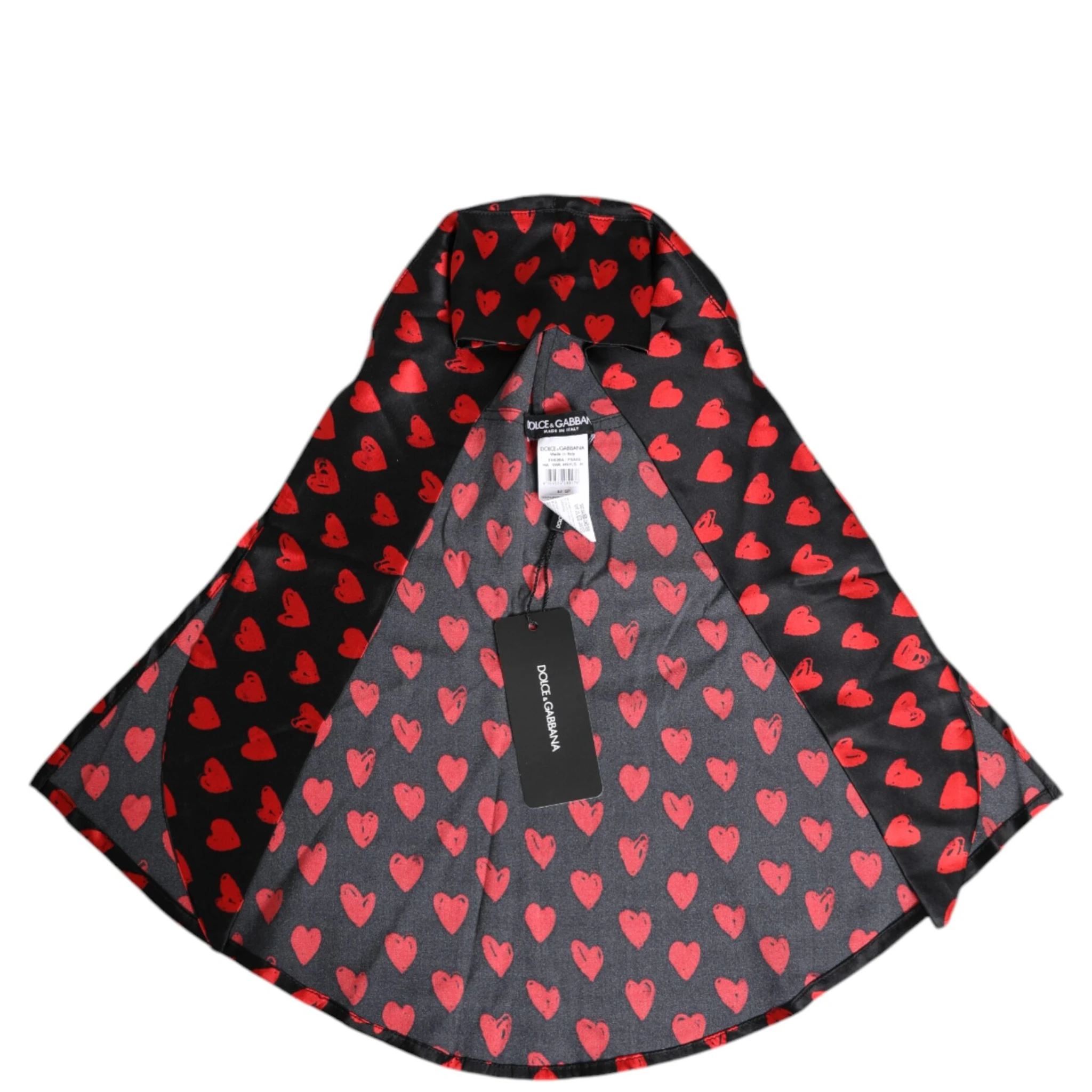 Black Red Hearts Polyester Hat