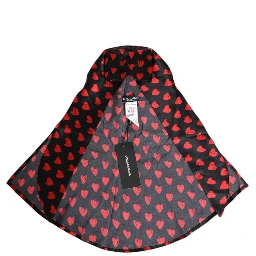 Black Red Hearts Polyester Hat