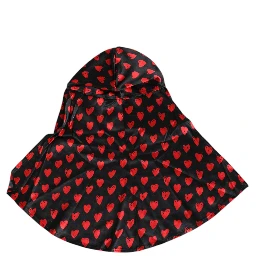 Black Red Hearts Polyester Hat