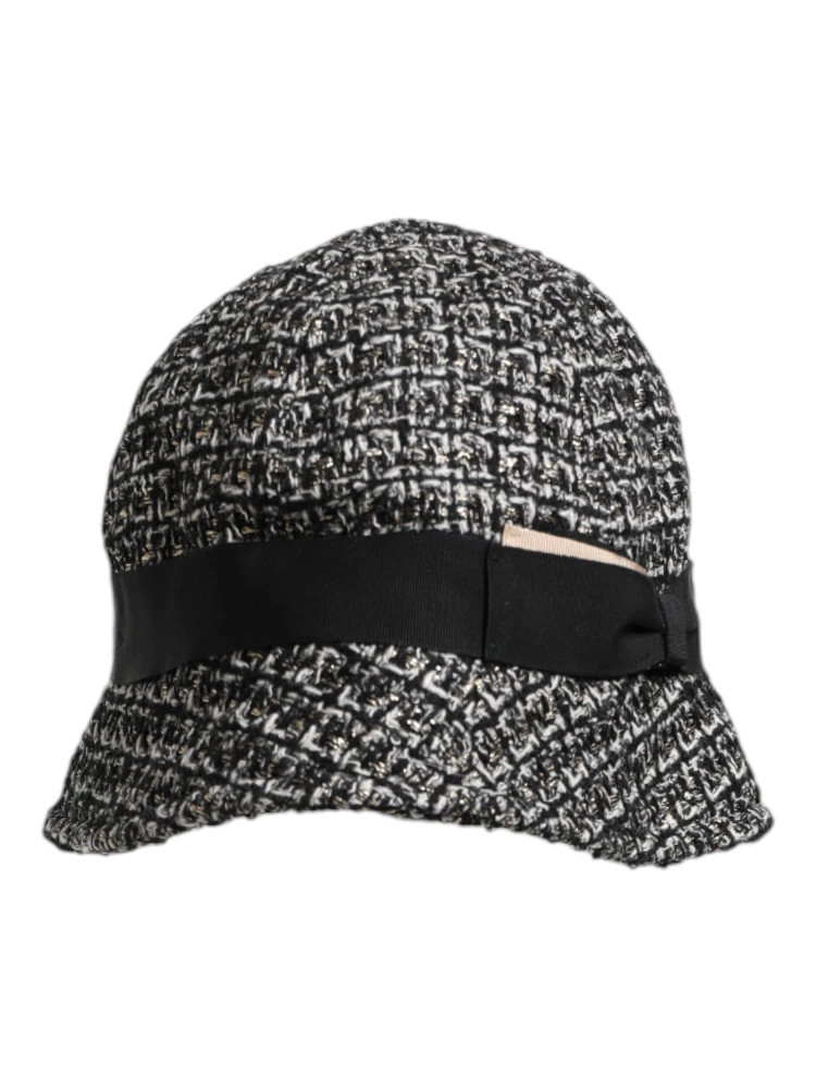 Black Cotton Blend Bucket Hat