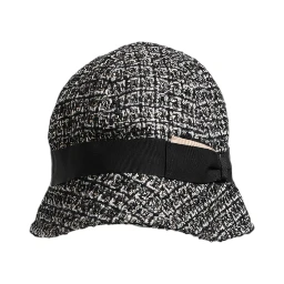 Black Cotton Blend Bucket Hat