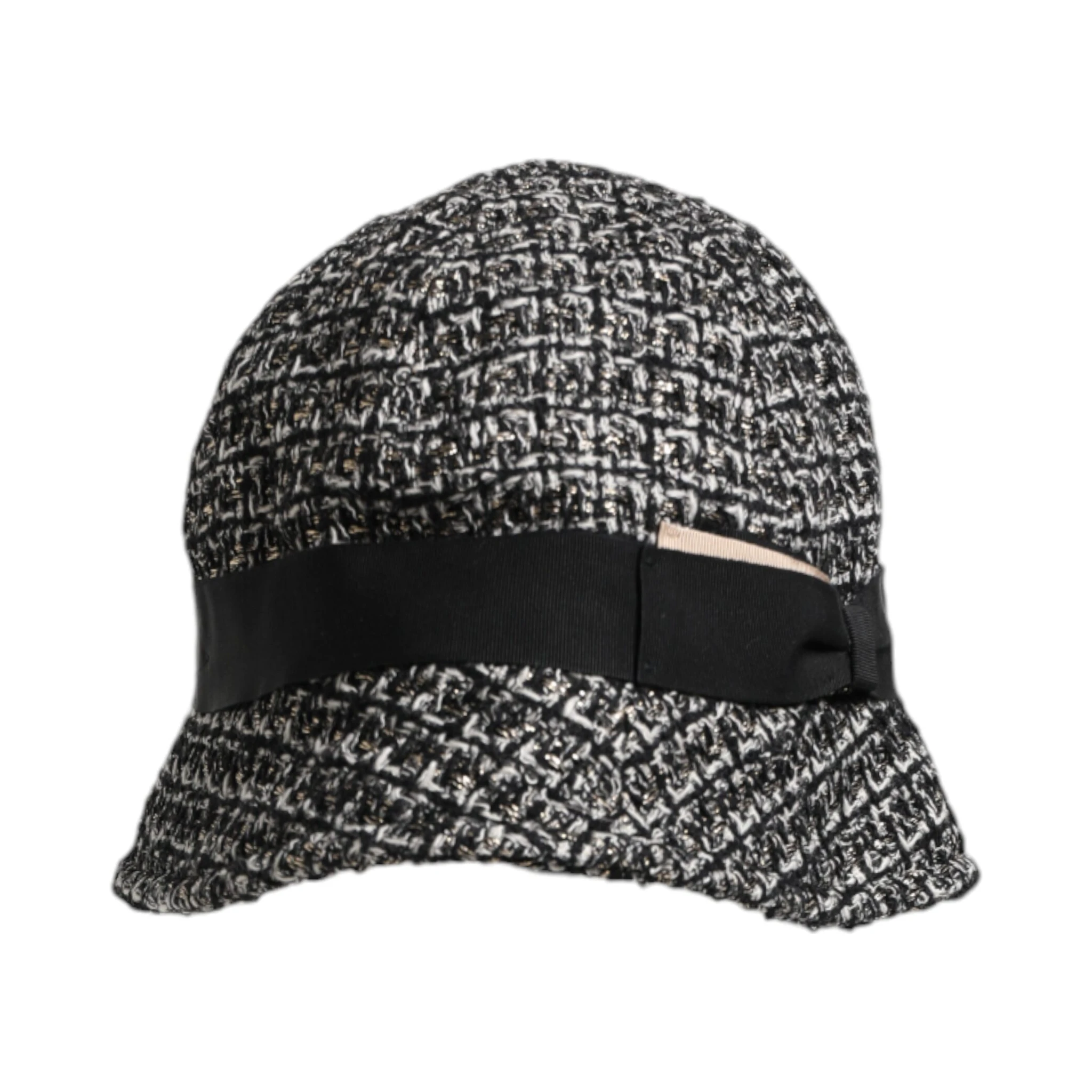 Black Cotton Blend Bucket Hat