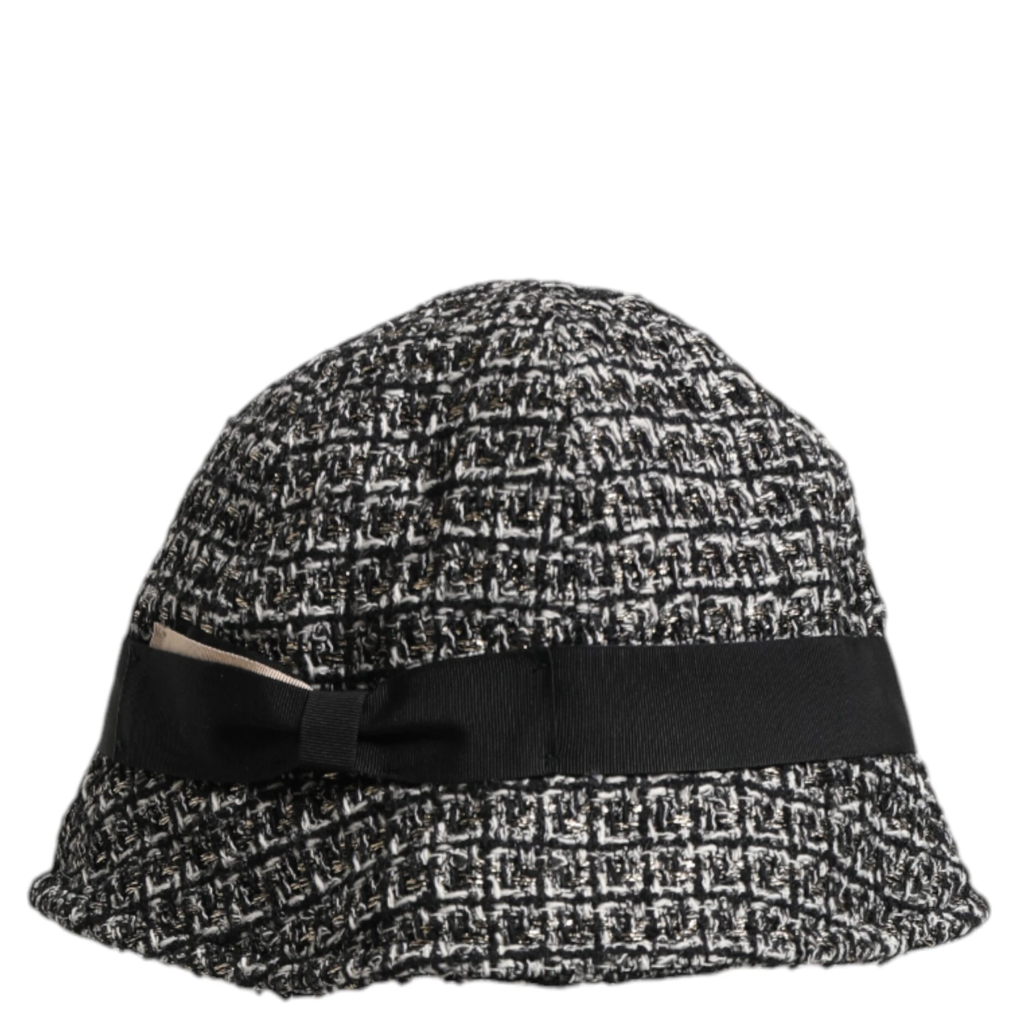 Black Cotton Blend Bucket Hat