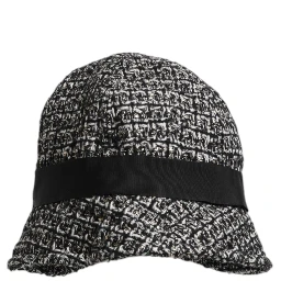 Black Cotton Blend Bucket Hat