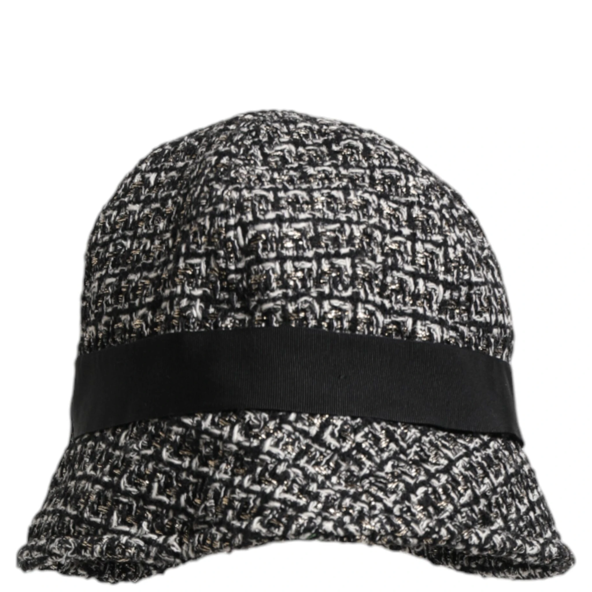 Black Cotton Blend Bucket Hat