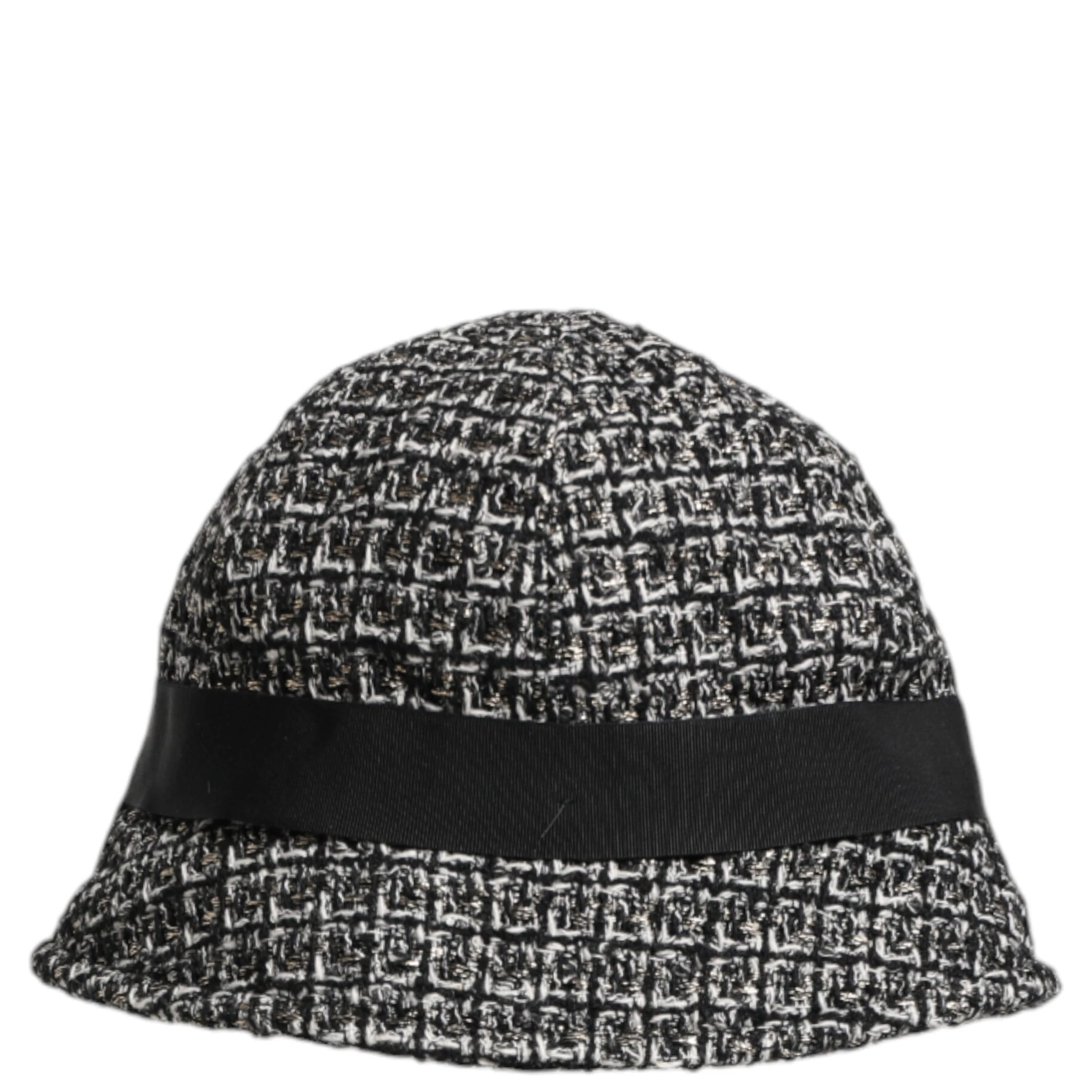 Black Cotton Blend Bucket Hat