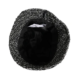 Black Cotton Blend Bucket Hat