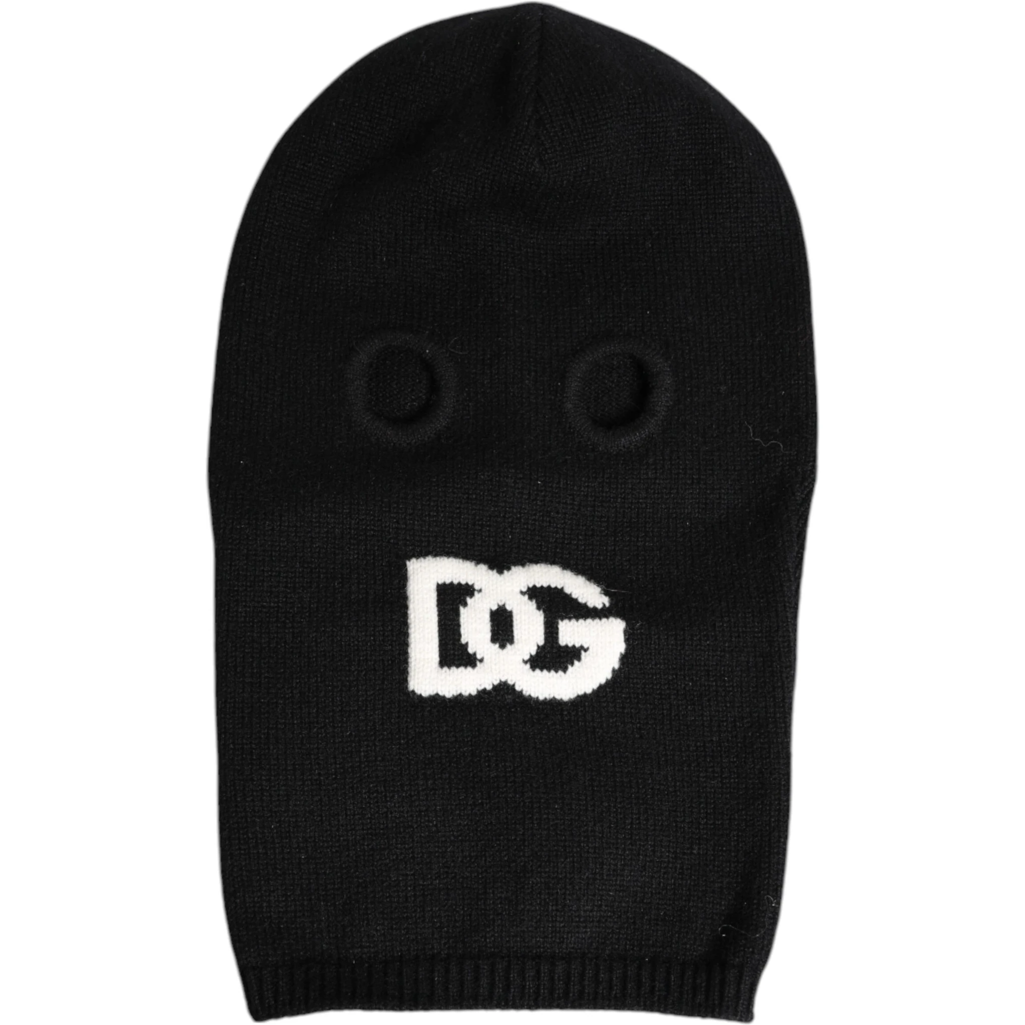 Black Cashmere Knitted Ski Mask Balaclava Hat
