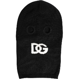 Black Cashmere Knitted Ski Mask Balaclava Hat